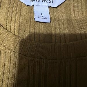 Nine West Metallic Gold Knit Top